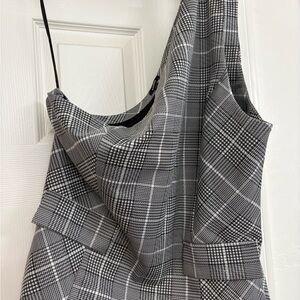 Express Black and White Plaid Blouse